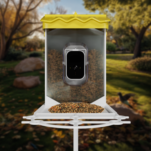 Smart Solar Bird Feeder with Camera - AI Bird Recognition, 1080P HD Camera, 4MP Photos, Night Vision, 2L Food Capacity, Solar-Powered, 5000mAh Battery, IP65 Waterproof